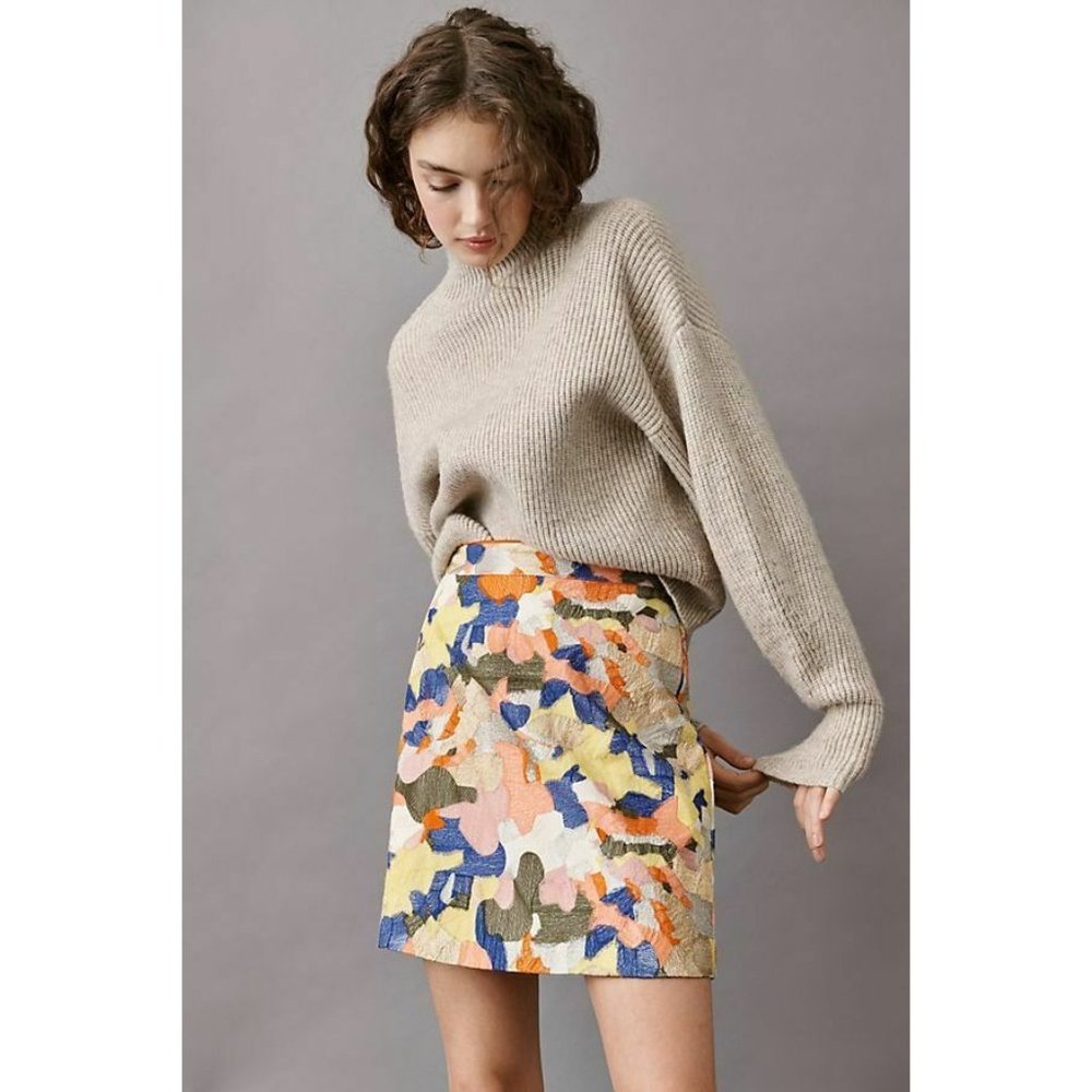 Maeve by Anthropologie Sigourney Floral Mini Skirt